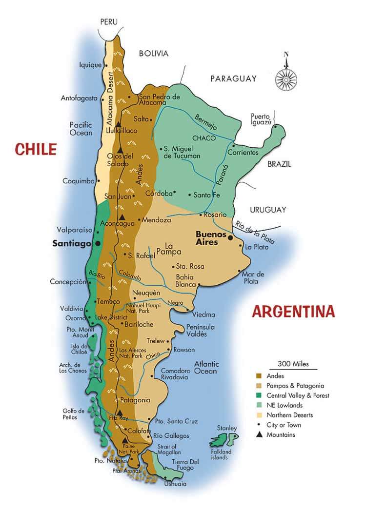 What are the major cities in Chile?