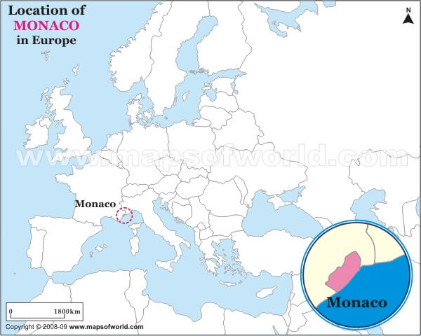 Europe Map Labeled Monaco