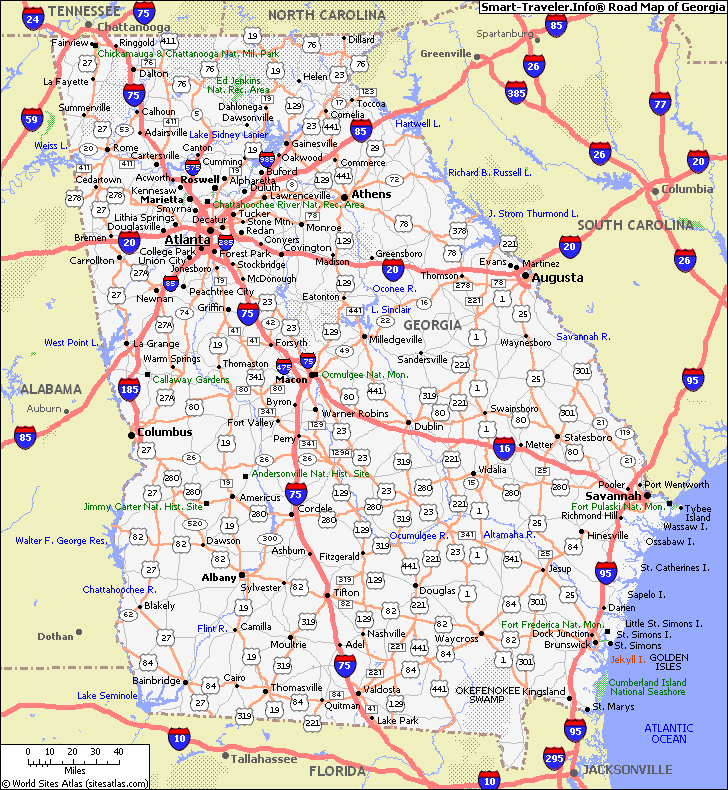 North Georgia Map With Cities