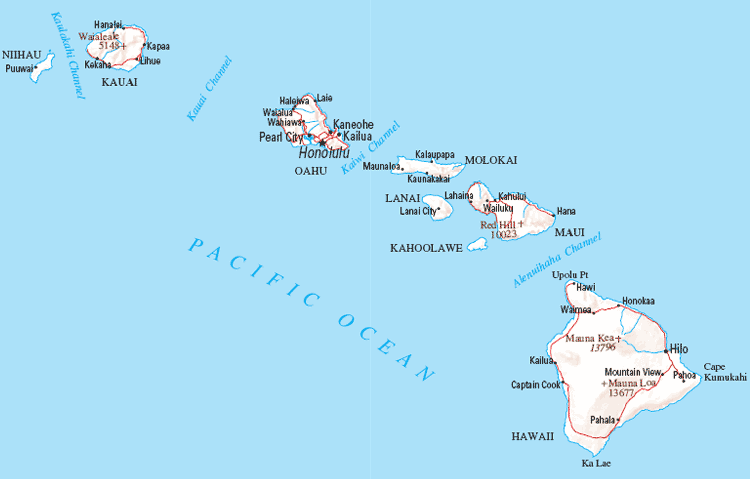 Map of Hawaii