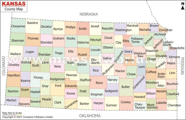 Kansas County Map