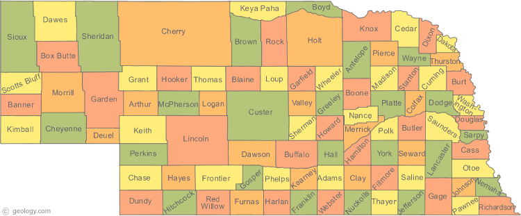 Map of Nebraska