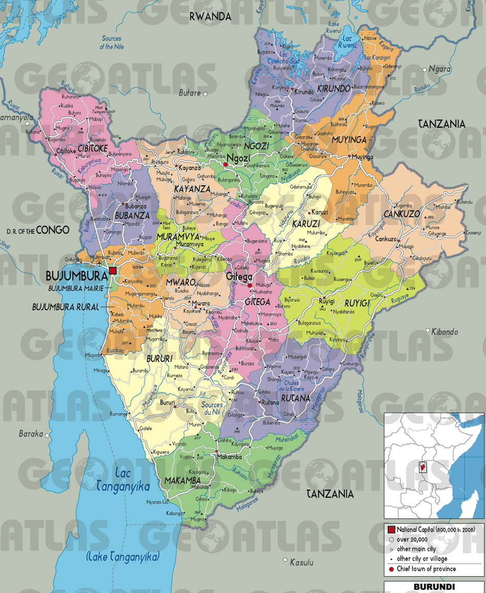burundi political map