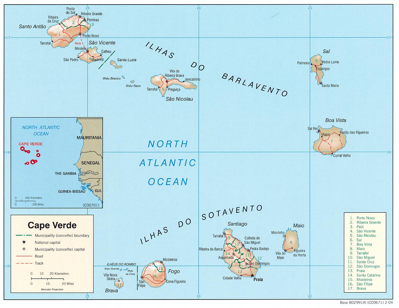 map of cape verde