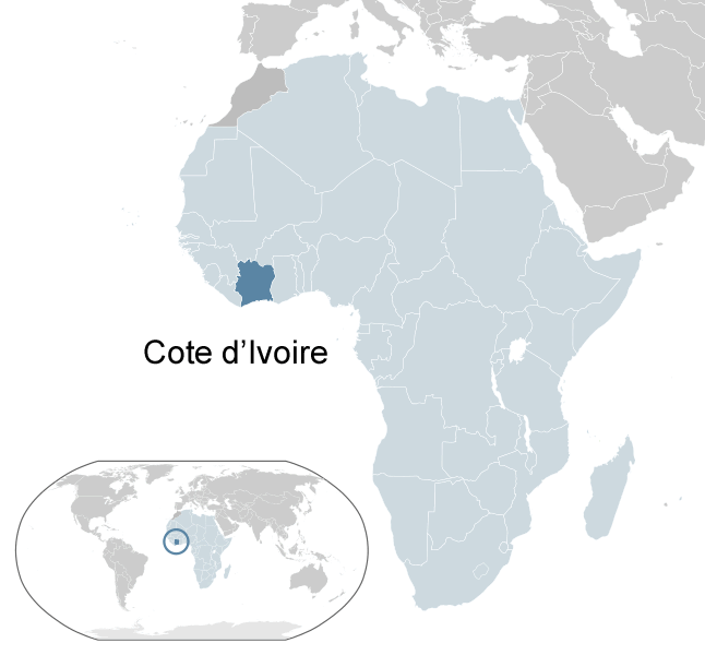Where is Cote d'Ivoire in the World