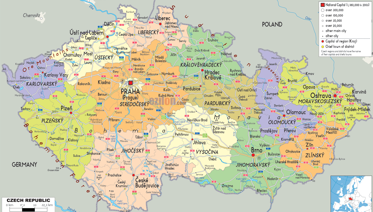 map of czech republic