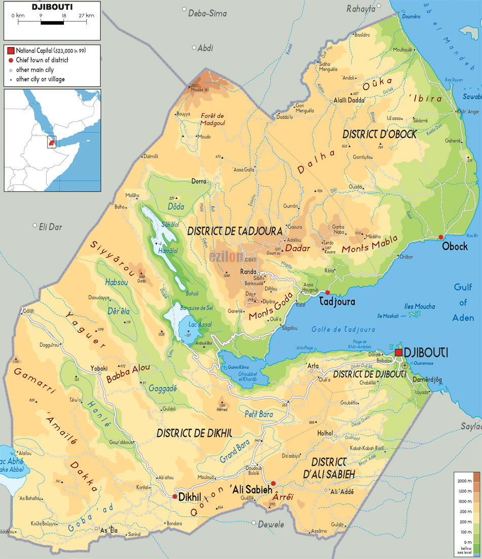 political map of Djibouti