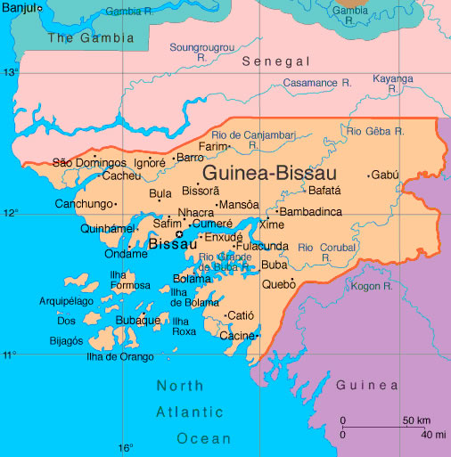 Map of Guinea Bissau