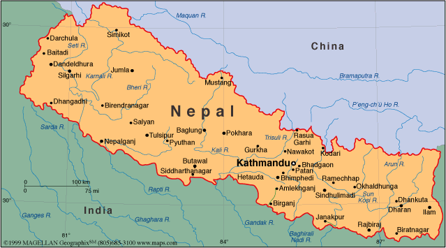map of Nepal