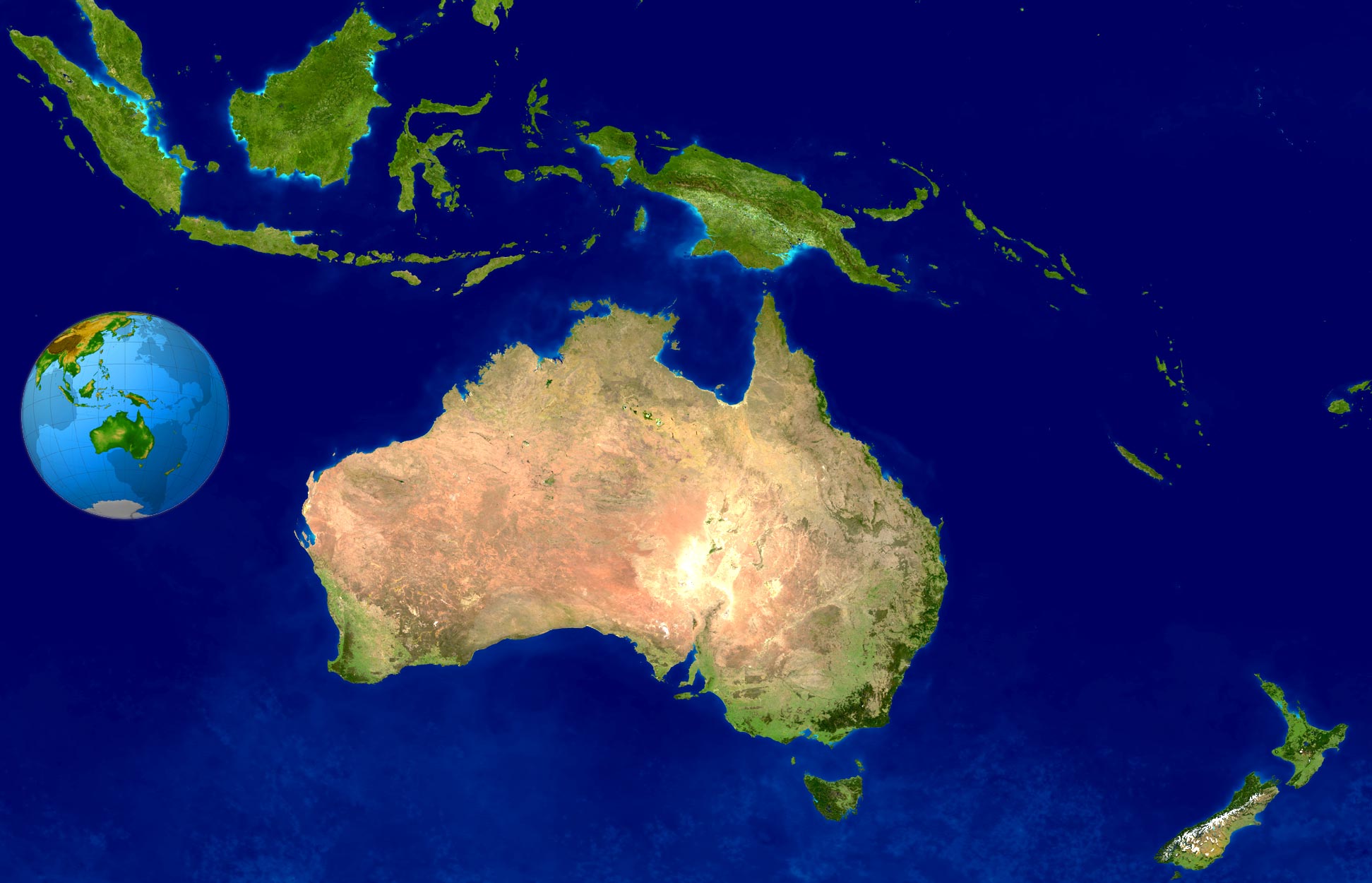 oceania australia satellite image