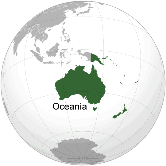 Where is Oceania in the World