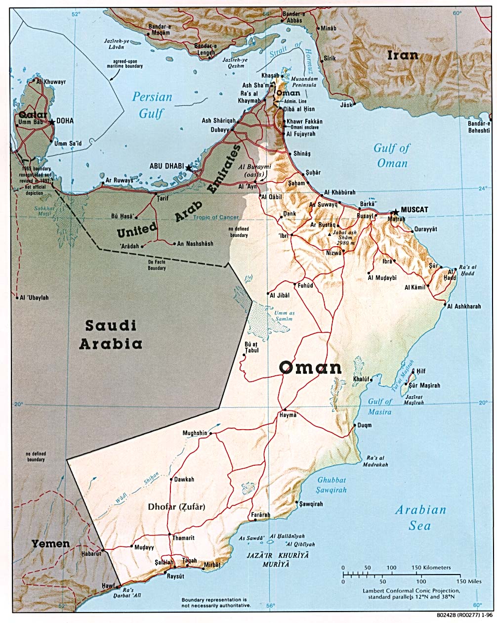 oman relief map