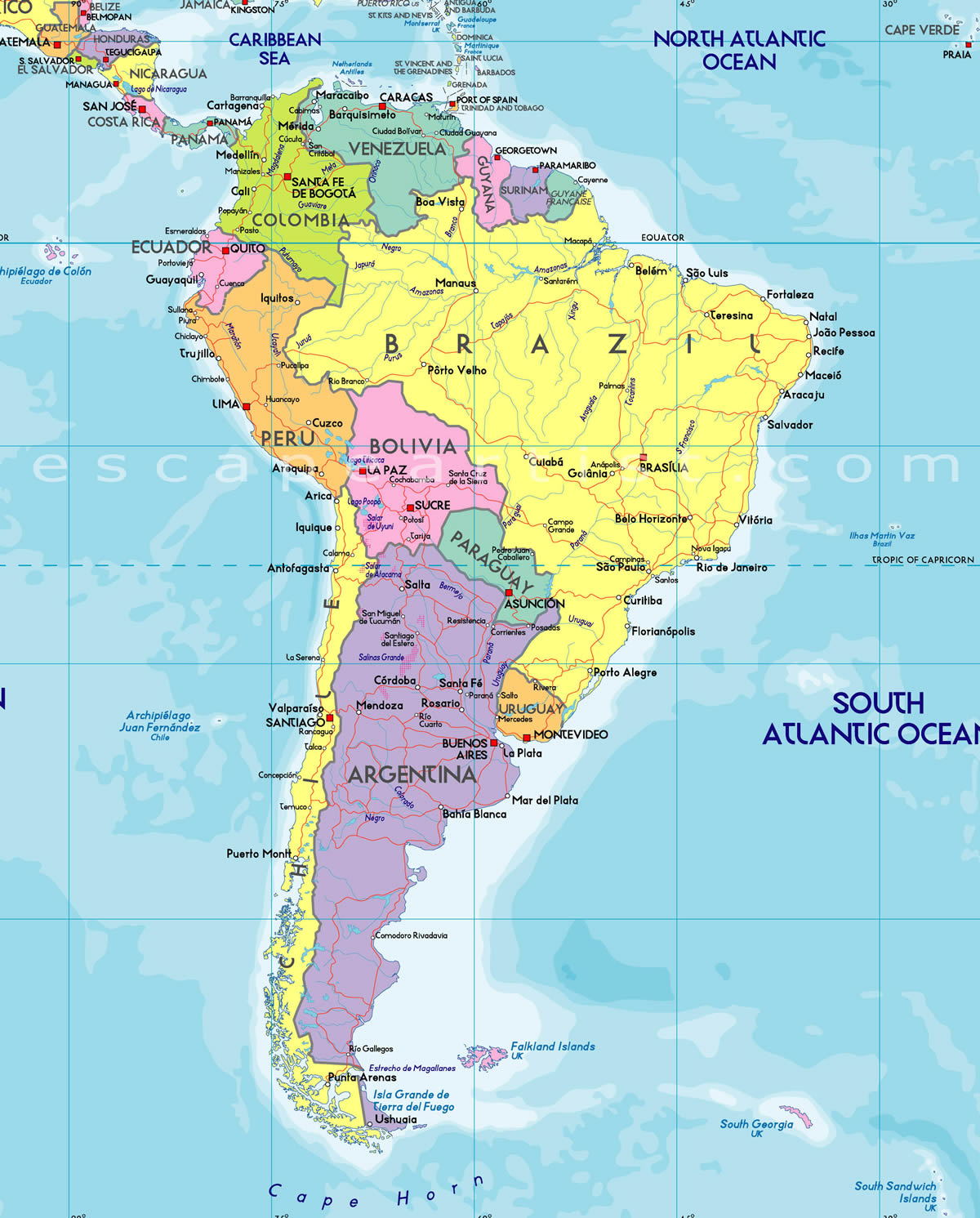 South America Political Map