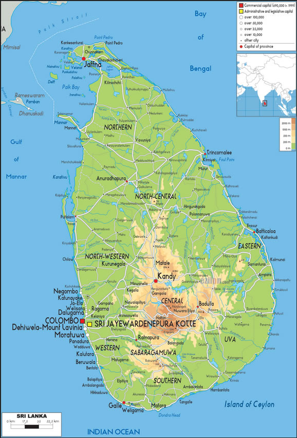 Map of Sri Lanka
