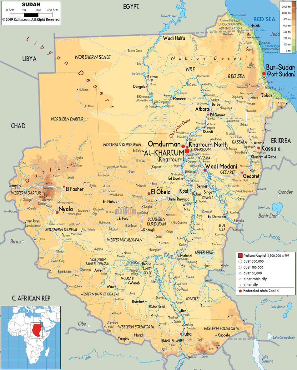 map of Sudan