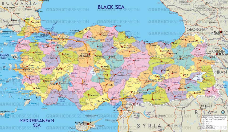 map of turkey