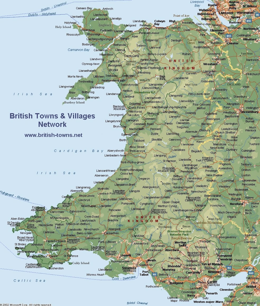 map of wales