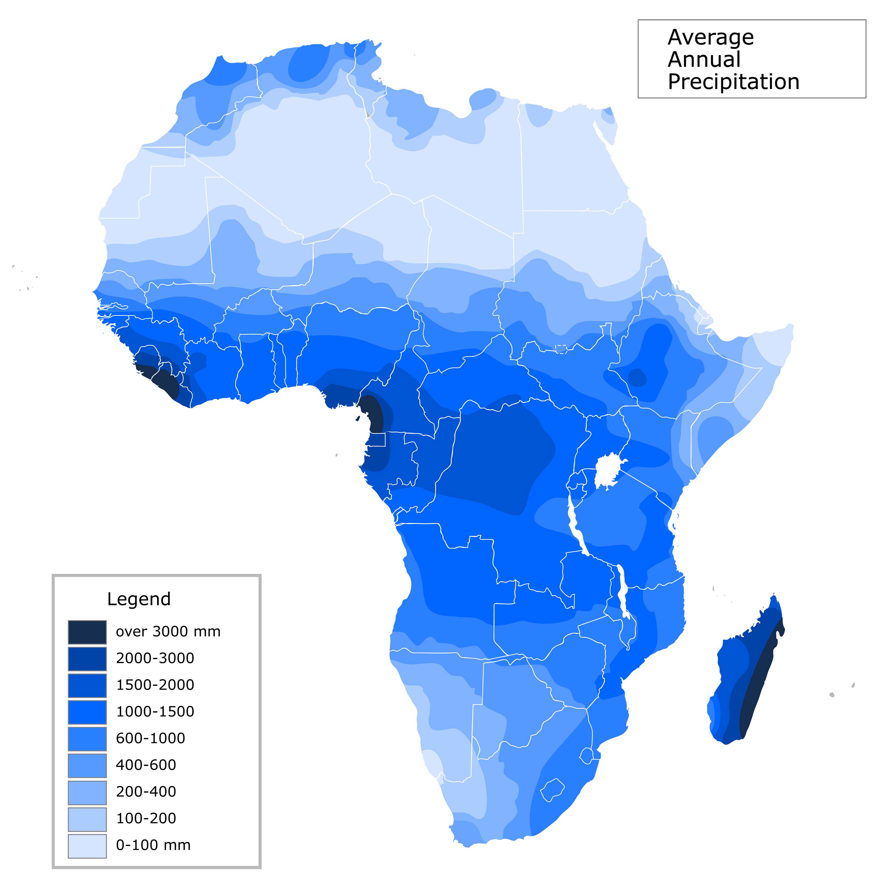 Africa Water Precipitation Map