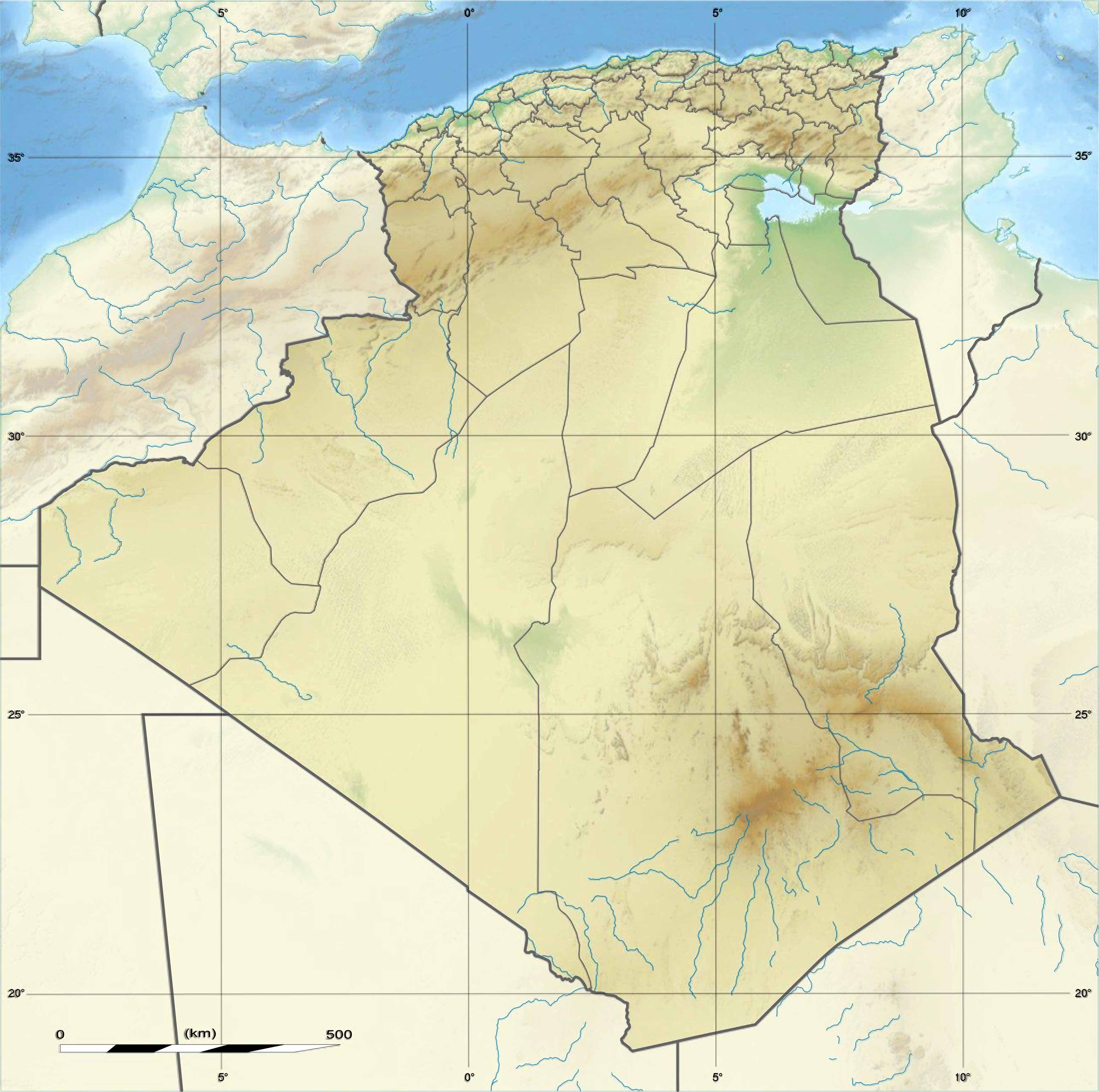 Algeria Topographic Map