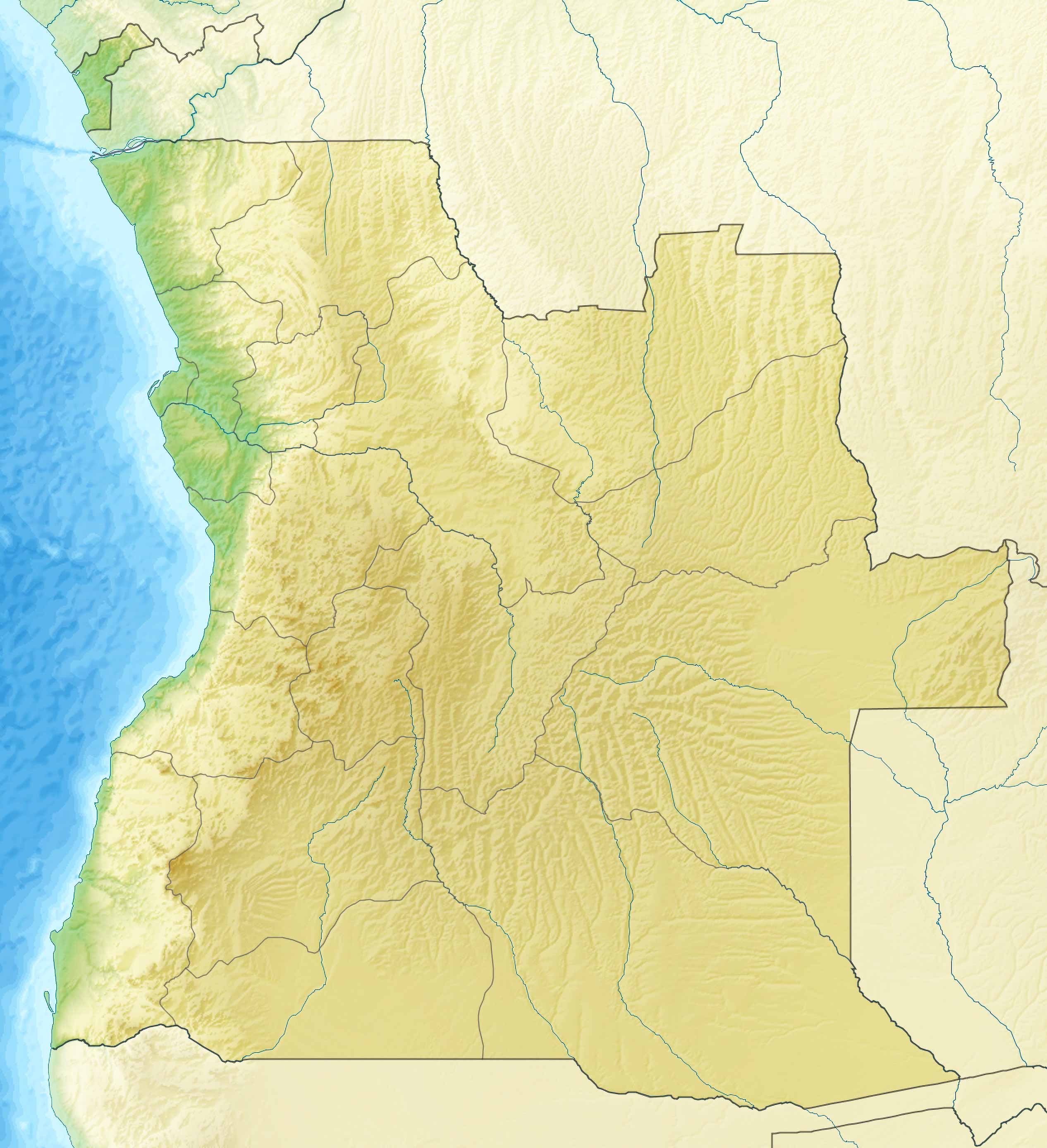 Angola Relief Map