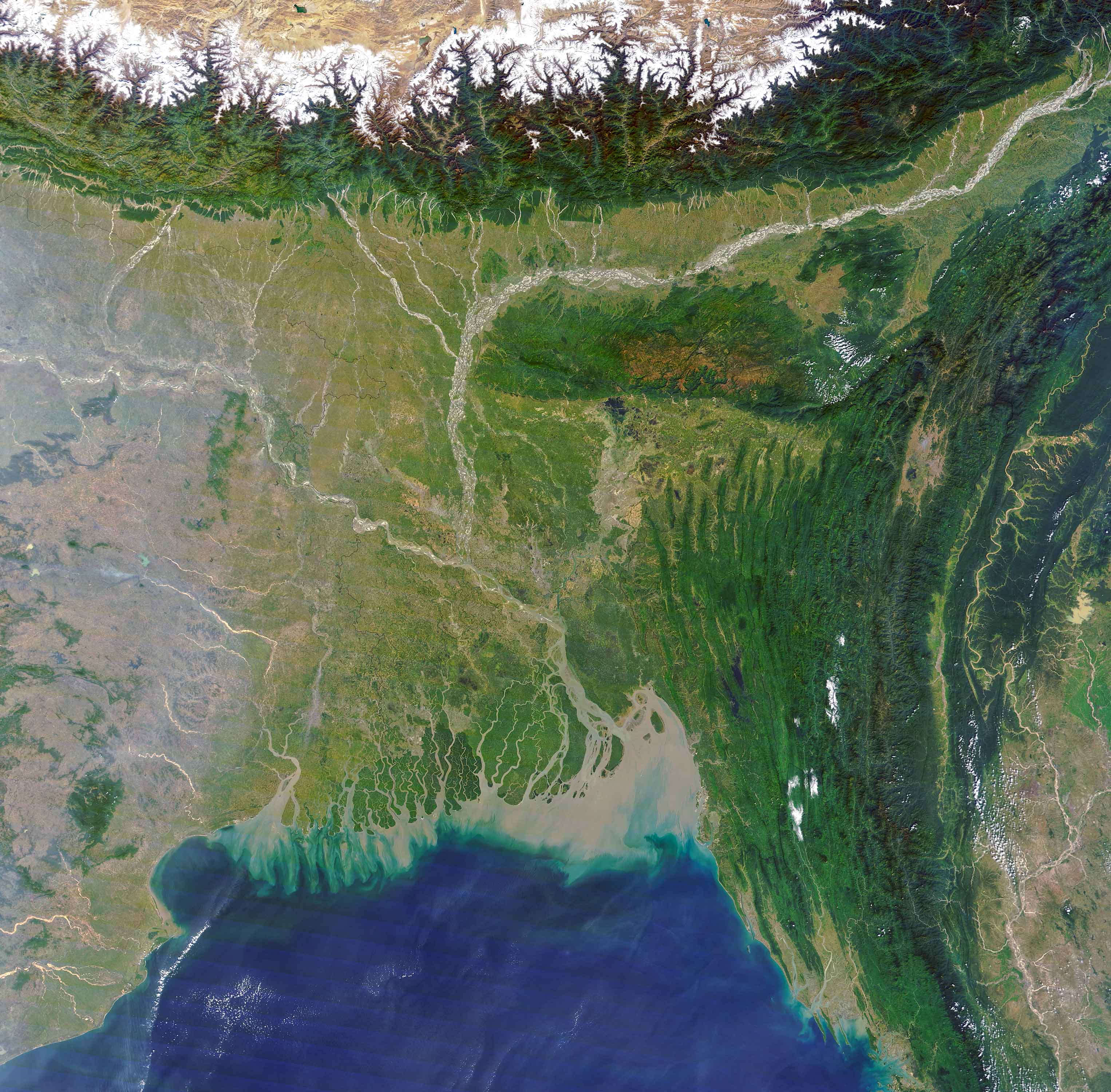 Bangladesh Earth Satellite Map