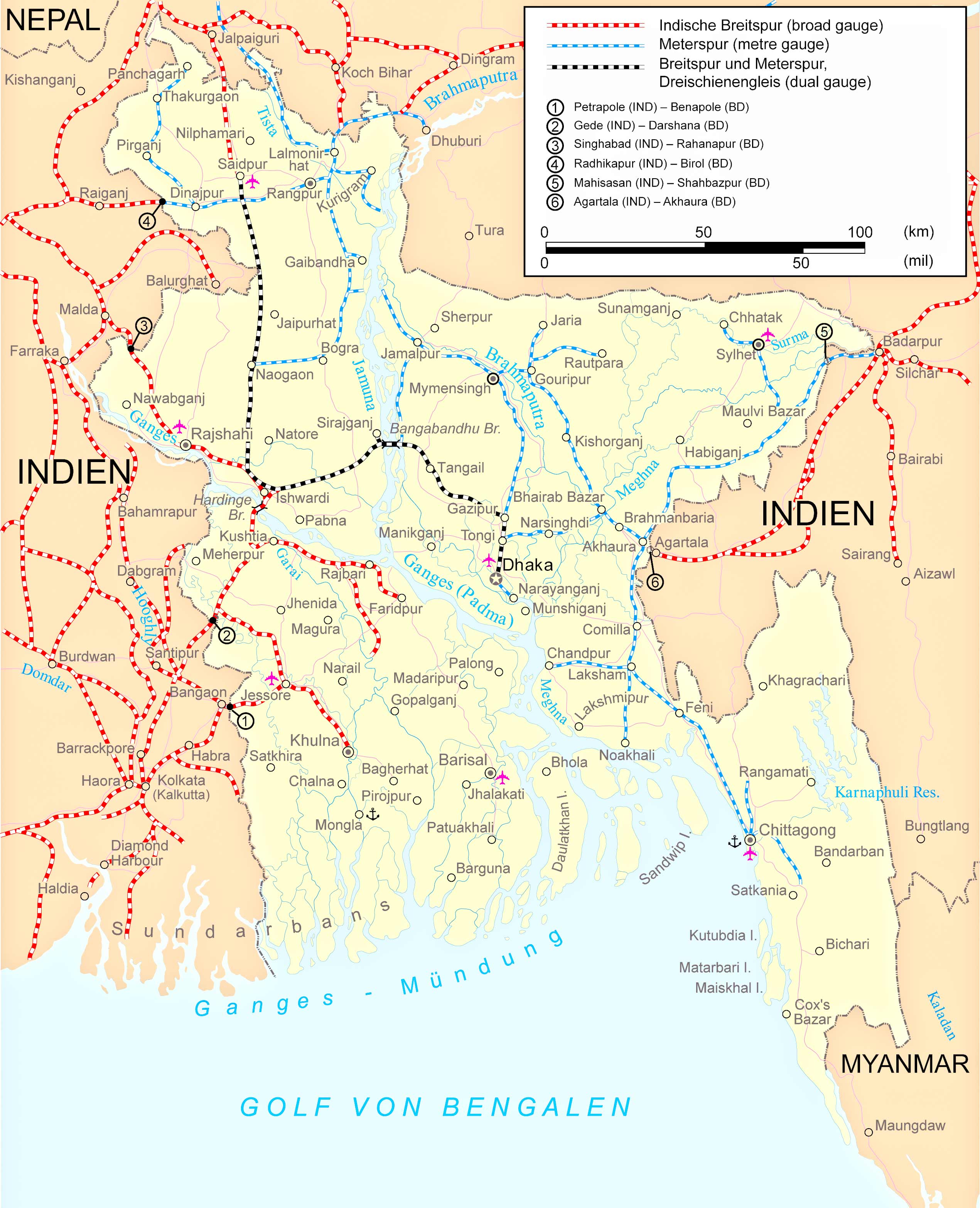 Bangladesh Train-Railway Map