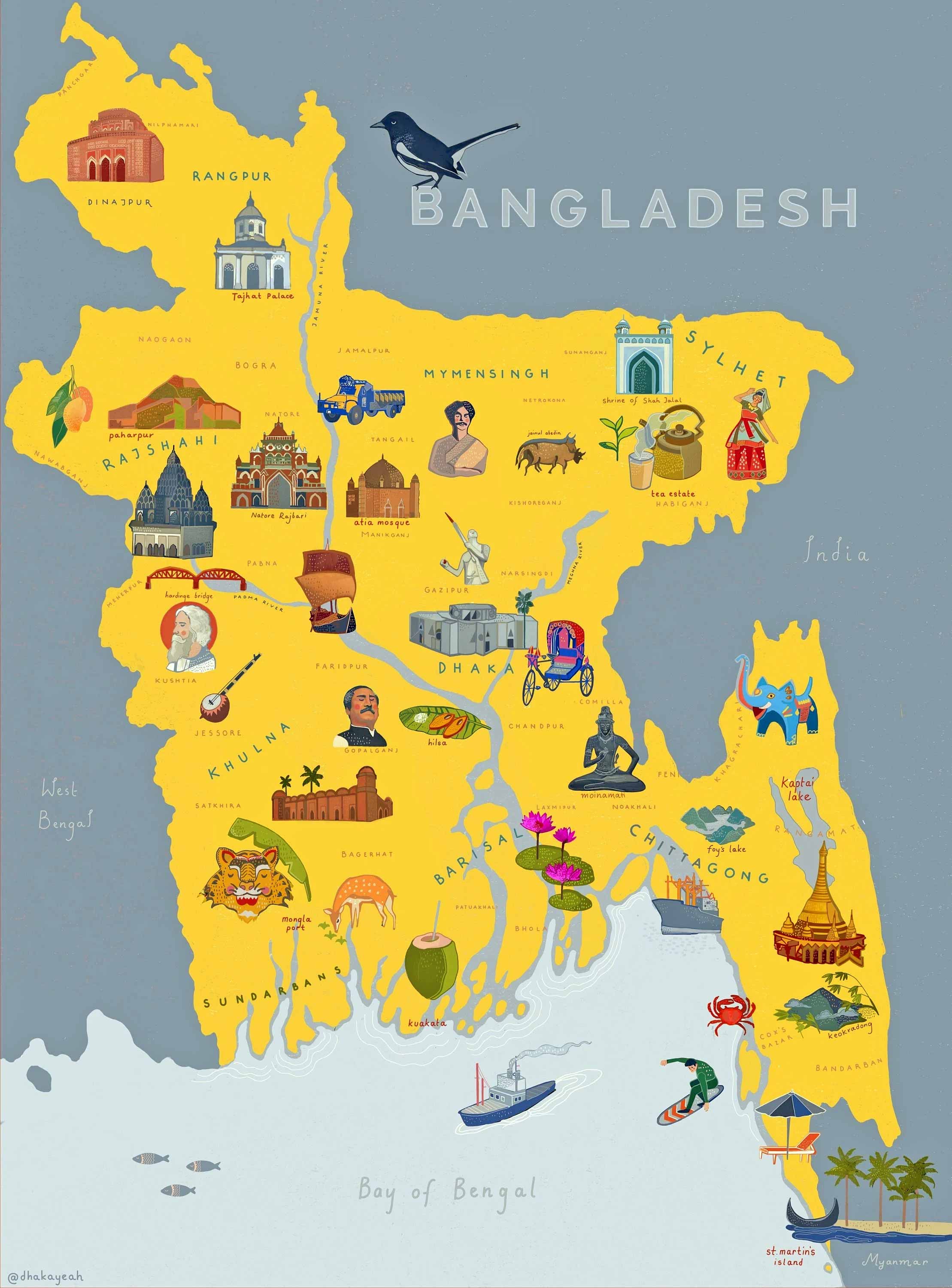 Bangladesh Travel-Tourist Map