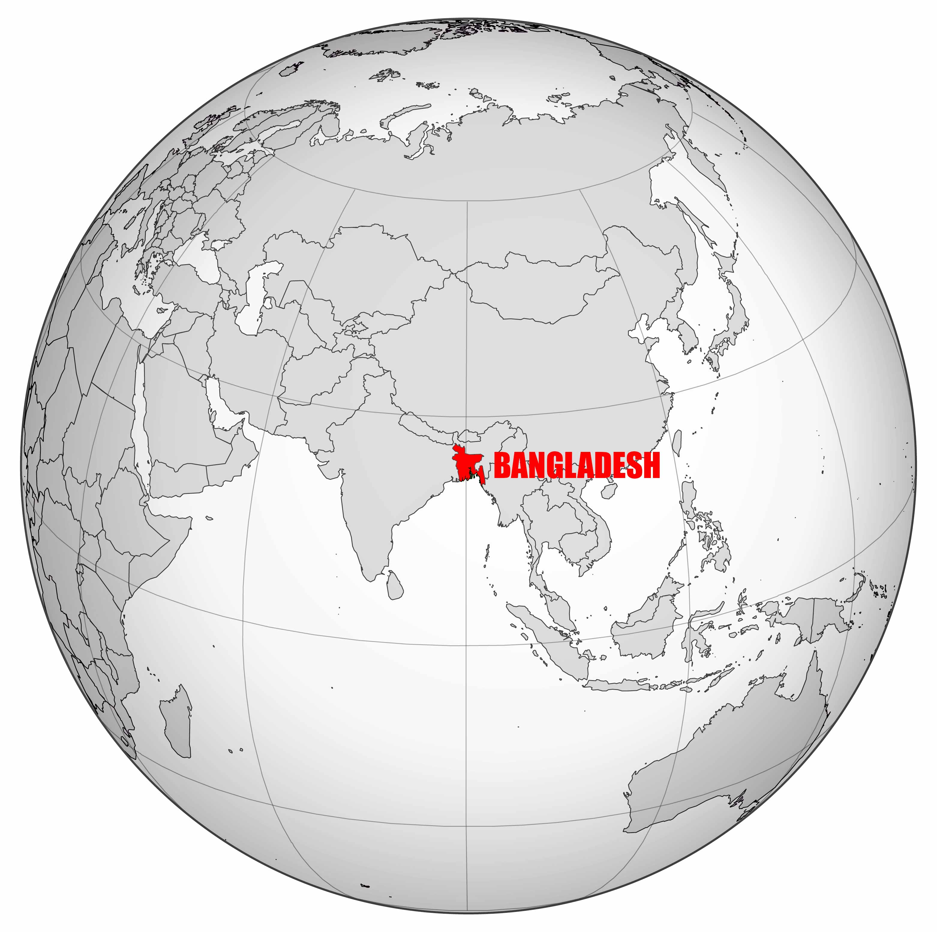 Map of Bangladesh's Location in the World Map