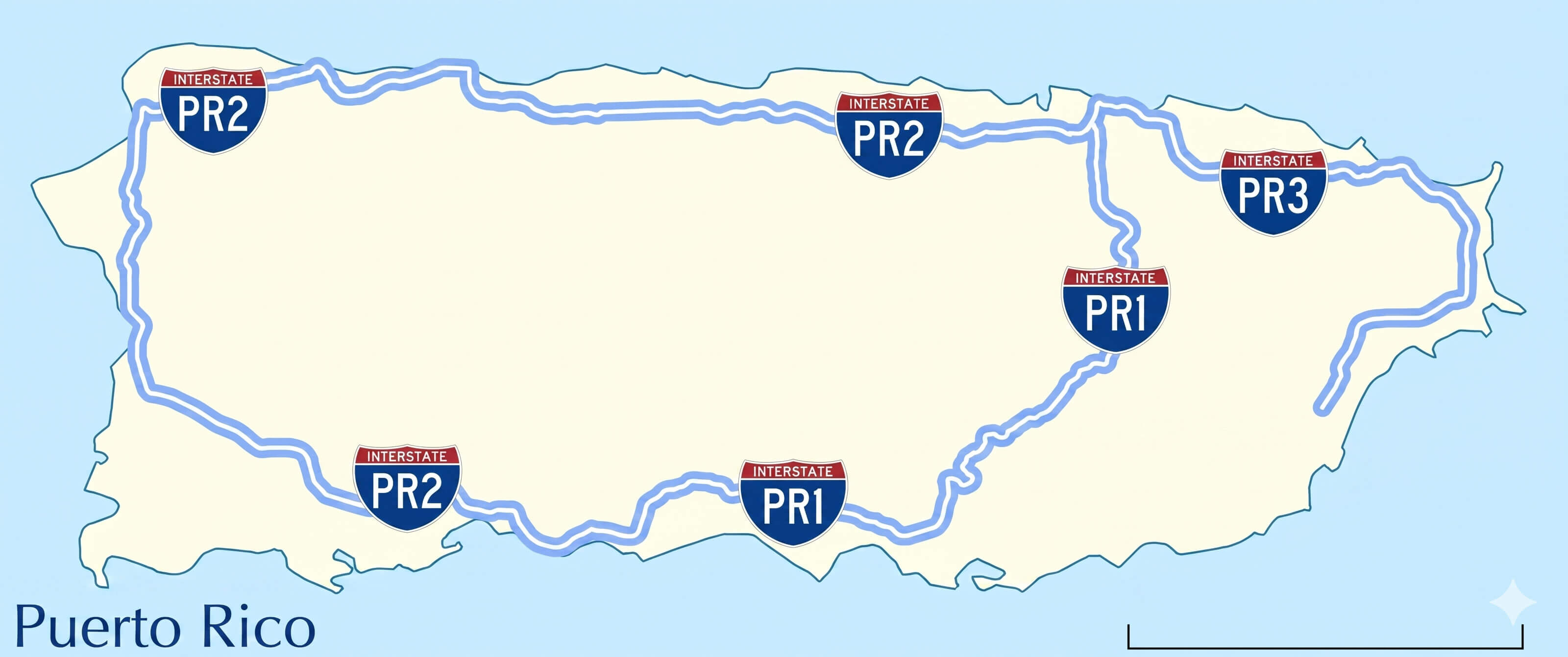 Puerto Rico highway map primary roads