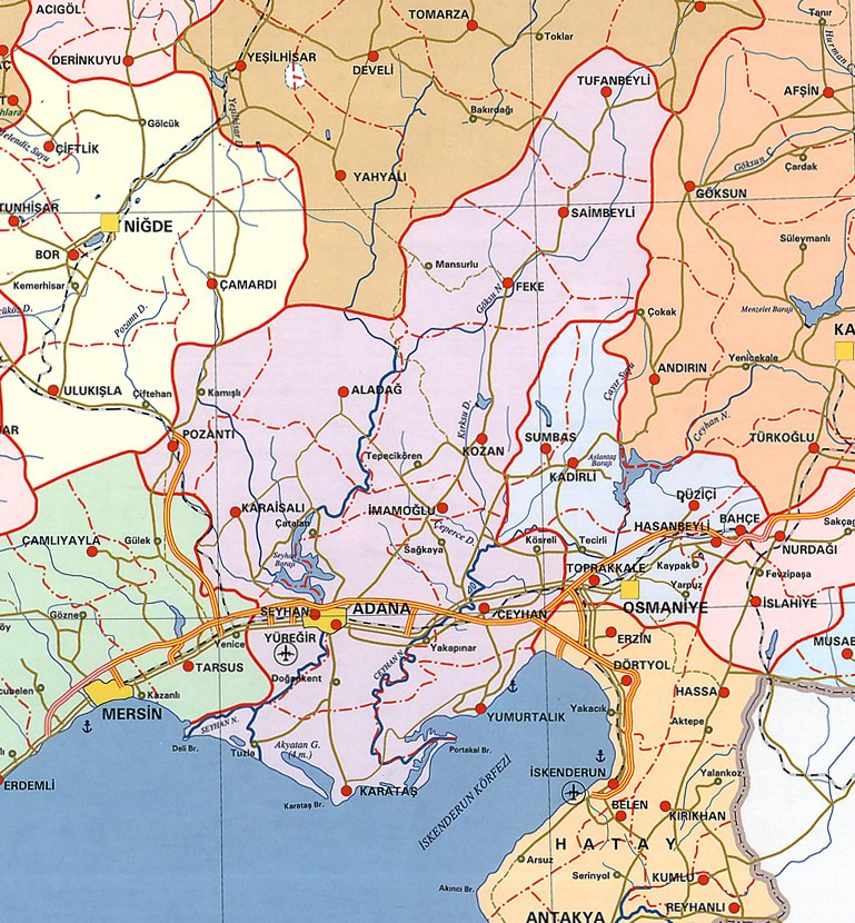 Saimbeyli Map, Adana