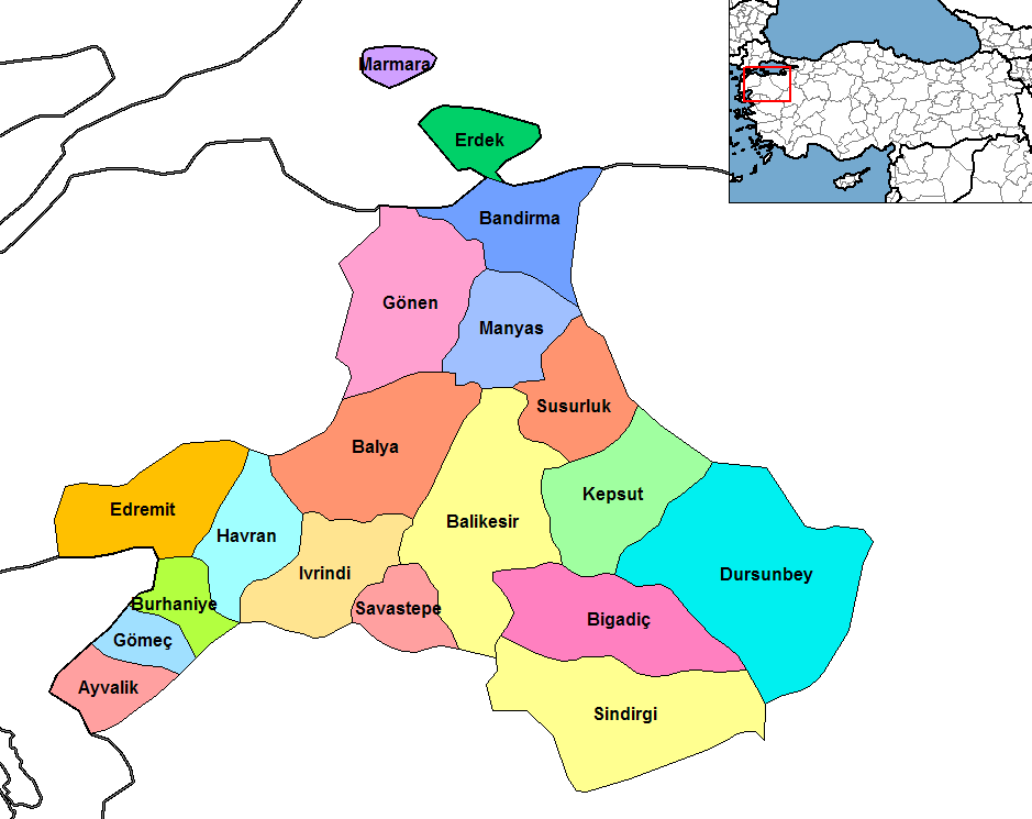 Edremit Map, Balikesir