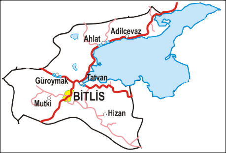 Tatvan Map, Bitlis