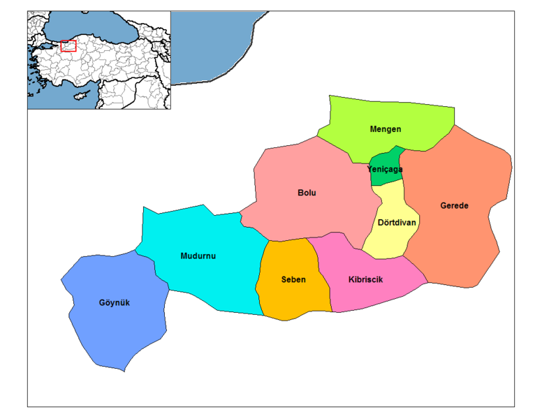Akcakoca Map, Bolu