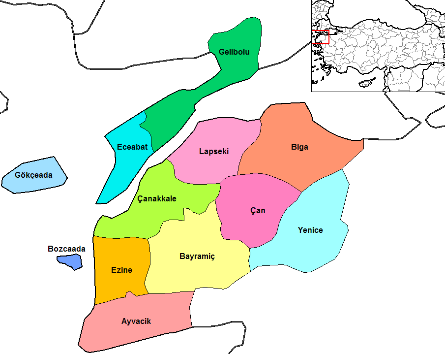 Gokceada Map, Canakkale