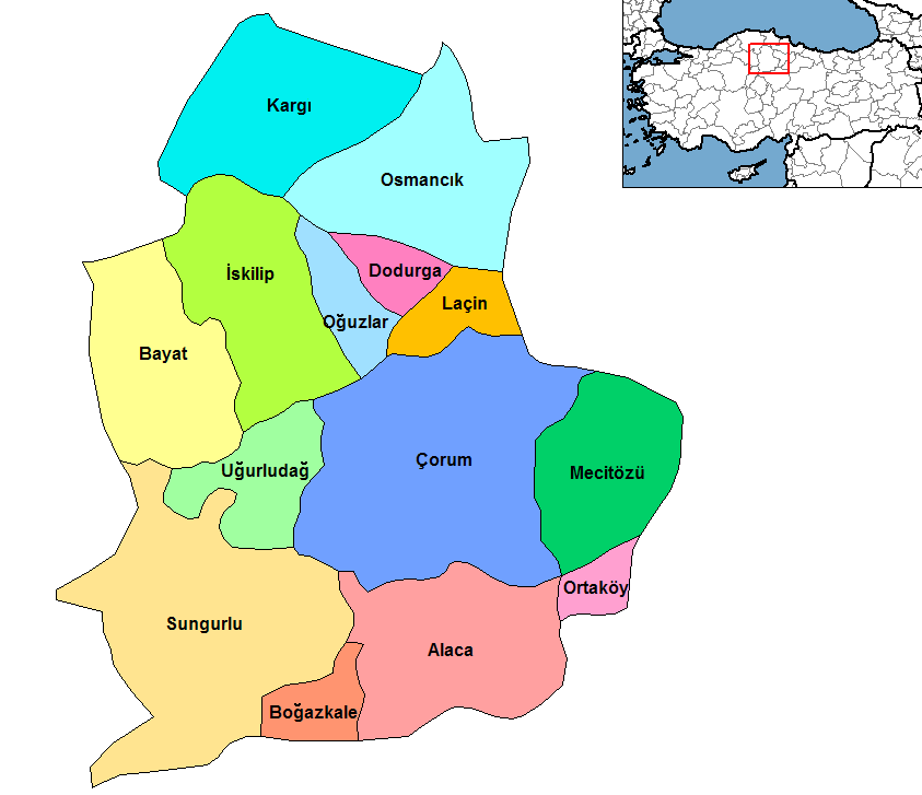 sungurlu Map, Corum