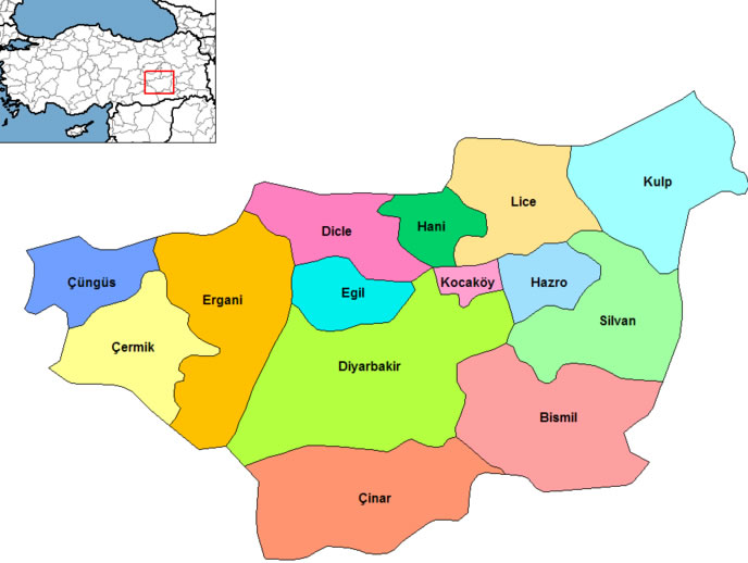 Bismil Map, Diyarbakir