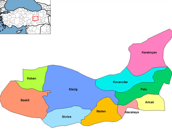 Aricak Map, Elazig