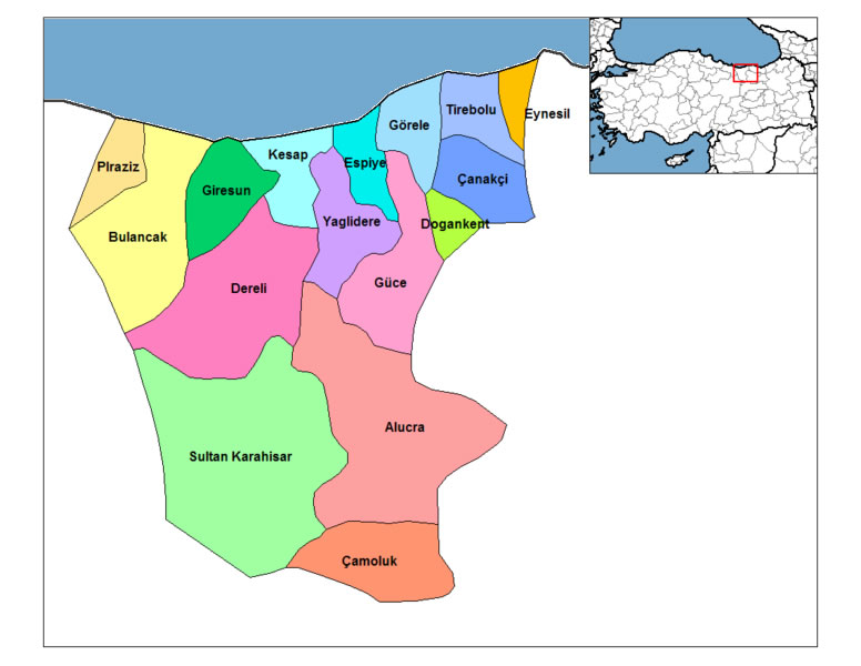 Eynesil Map, Giresun