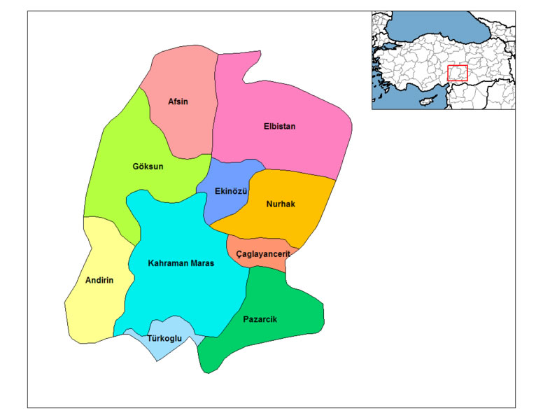 Andirin Map, Kahramanmaras