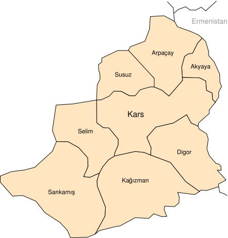 susuz Map, Kars
