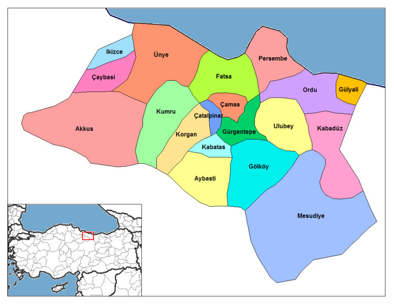 Aybasti Map, Ordu