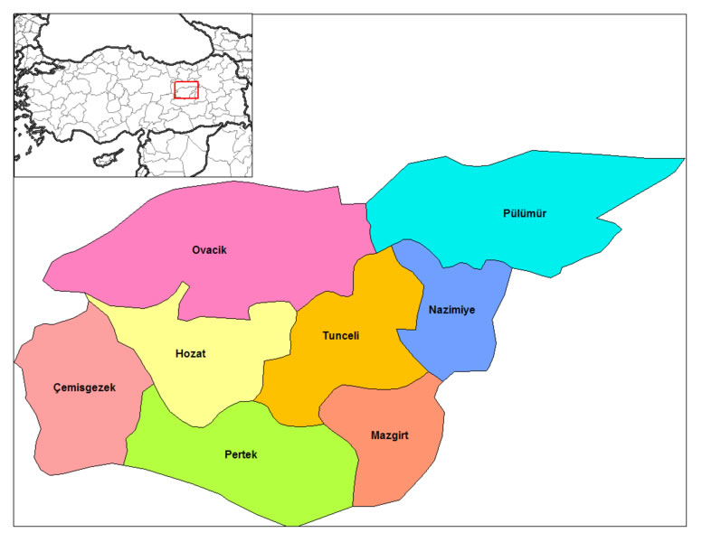 Nazimiye Map, Tunceli