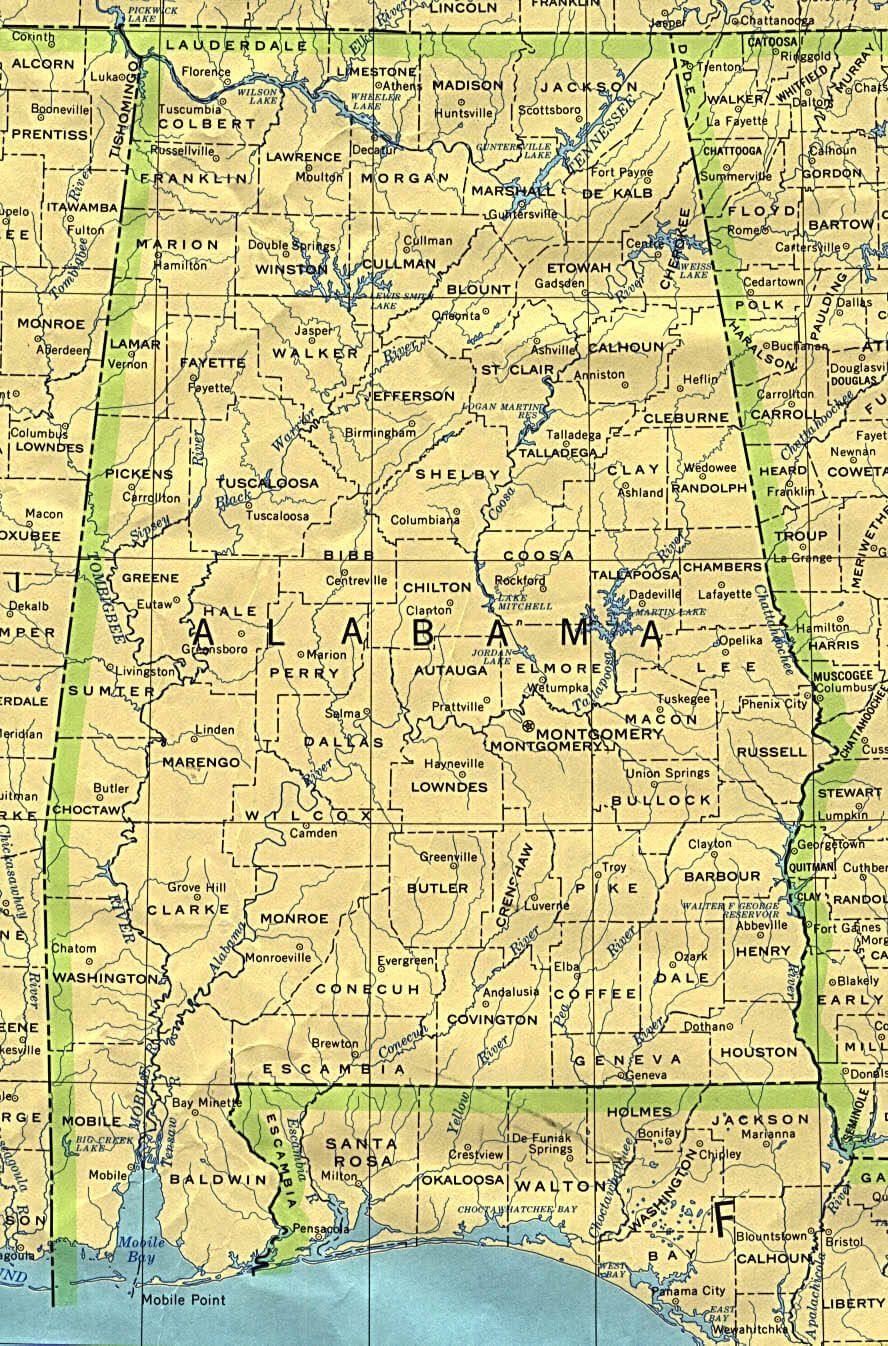 alabama tourist map