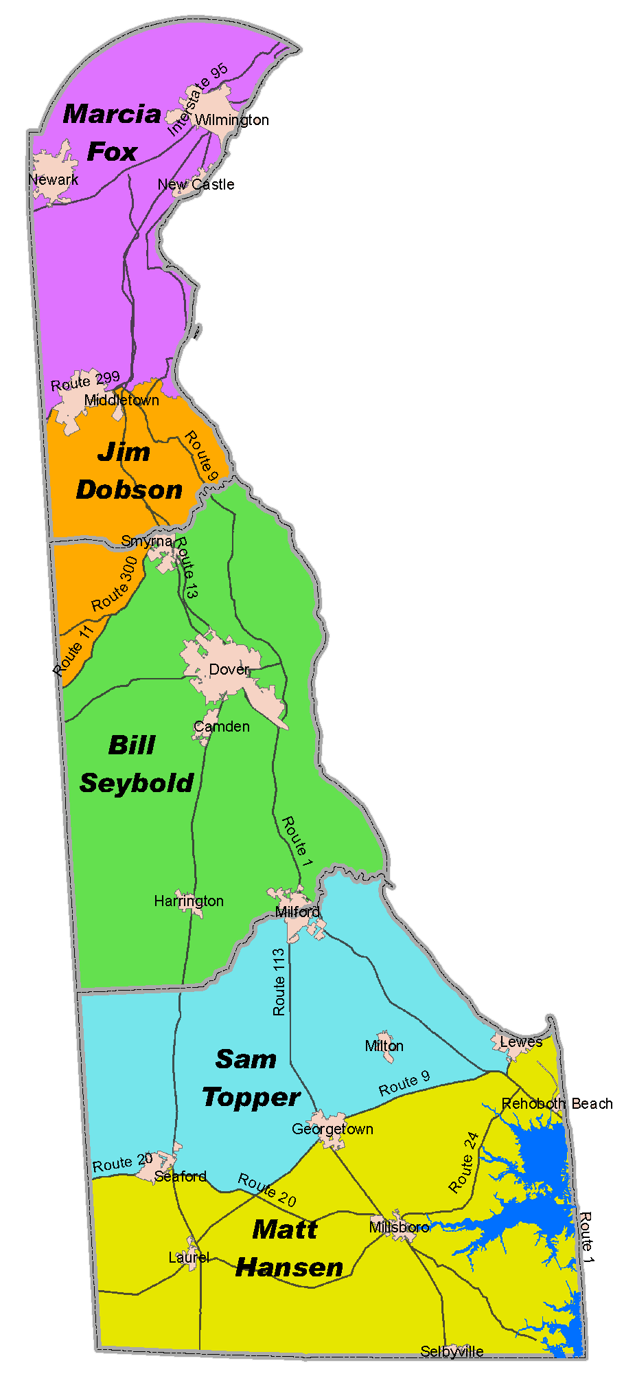 Delaware cities map