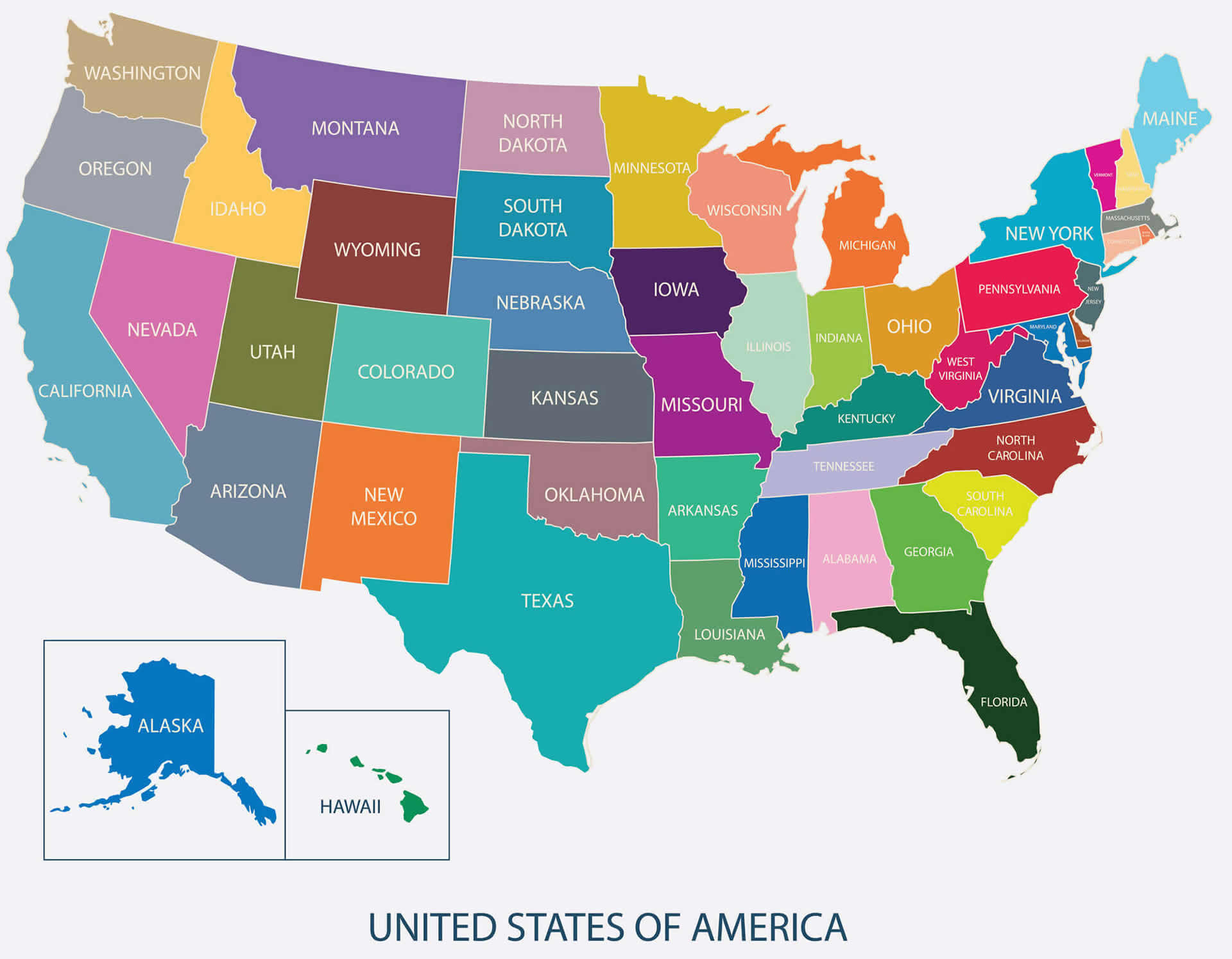 colorful map of Delaware us