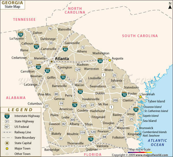 Georgia USA Map