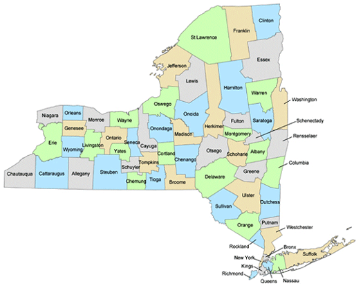 New York Cities Map
