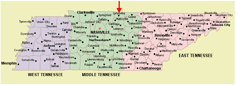 Tennessee Map United States