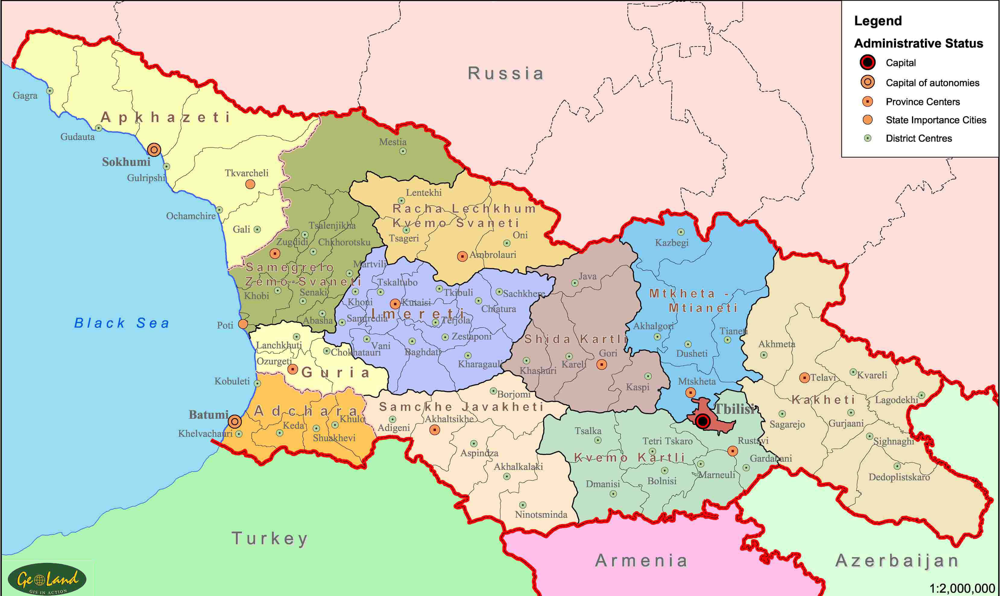 abkhazia georgia caucasia map