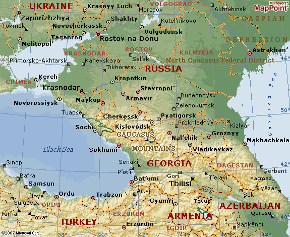 Abkhazia Map Caucasus Mountains